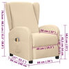 vidaXL Poltrona Massaggiante Elettrica Crema in Tessuto