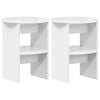 vidaXL Mobile laterale 2 pcs Bianco Lucido &Oslash;40 x 50 cm