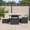 vidaXL Set Divano da Giardino con cuscino 7 pcs Nero Poly Rattan