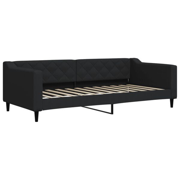 vidaXL Divano Letto Estraibile con Cassetti Nero 90x200 cm in Tessuto