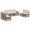 vidaXL Set Divano da Giardino 7 pz Beige e Bianco Crema polyrattan