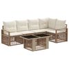 vidaXL Set Divano da Giardino 6 pz Beige e Bianco Crema polyrattan