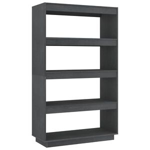 vidaXL Libreria/Divisorio Grigio 80x35x135 cm Legno Massello di Pino