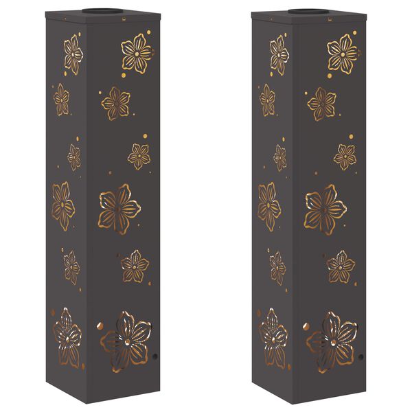 vidaXL Faro LED solare per sentieri 2 pcs Nero