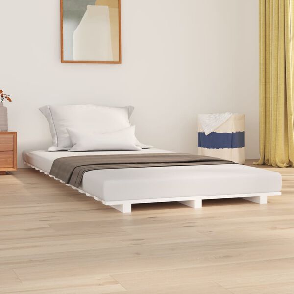 vidaXL Letto senza Materasso Bianco 90x190 cm in Legno Massello Pino