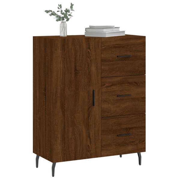 vidaXL Credenza Rovere Marrone 69,5x34x90 cm in Legno Multistrato