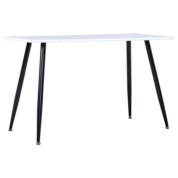 vidaXL Tavolo da Pranzo Bianco e Nero 120x60x74 cm in MDF