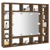 vidaXL Mobile da Bagno a Specchio con LED Rovere Marrone 91x15x76,5 cm