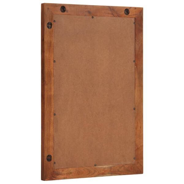vidaXL Specchio da Bagno 50x70 cm in Legno Massello di Acacia e Vetro