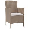 vidaXL Sedie da Giardino con Cuscini 4 pz in Polyrattan Beige