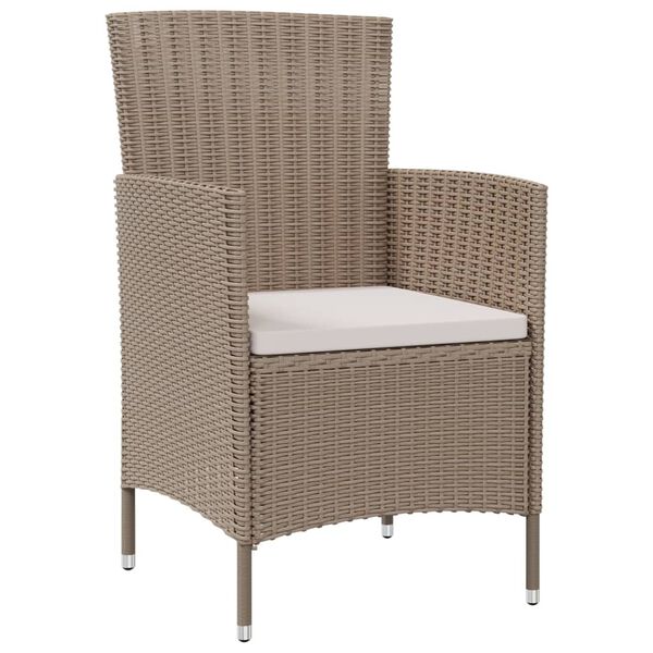 vidaXL Sedie da Giardino con Cuscini 4 pz in Polyrattan Beige