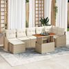 vidaXL Set Divano da Giardino 8 pcs Beige Poly Rattan