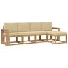 vidaXL Set di divani da esterno 5 pz Bianco e Beige