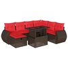 vidaXL Set Divani da Giardino 8 pz con Cuscini Marrone in Polyrattan