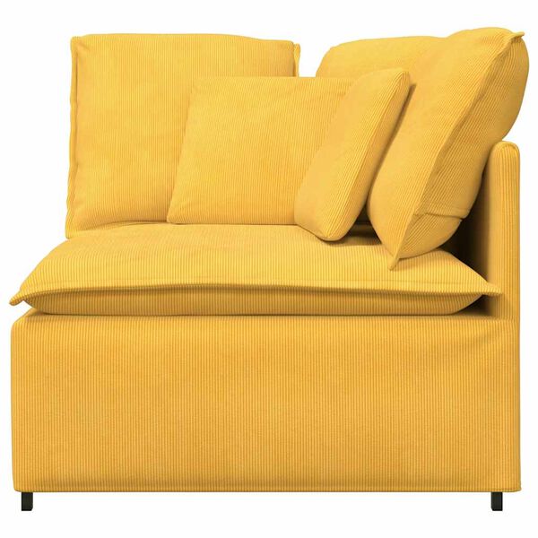 vidaXL Modulo Angolare Divano Modulare con Cuscini Giallo Chiaro 100cm