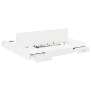 vidaXL Struttura letto con contenitore con porta Bianco 200 x 200 cm