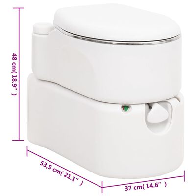 vidaXL Toilette Integrata da Campeggio Bianca 24x17 L HDPE e Acciaio