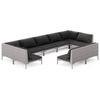 vidaXL Set Divani da Giardino 9 pz con Cuscini Polyrattan Grigio Scuro