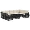 vidaXL Set Divano da Giardino 10 pcs Nero e Bianco Crema polyrattan