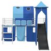 vidaXL Struttura del letto loft per bambini Bianco e Blu 74,5 x 190 cm