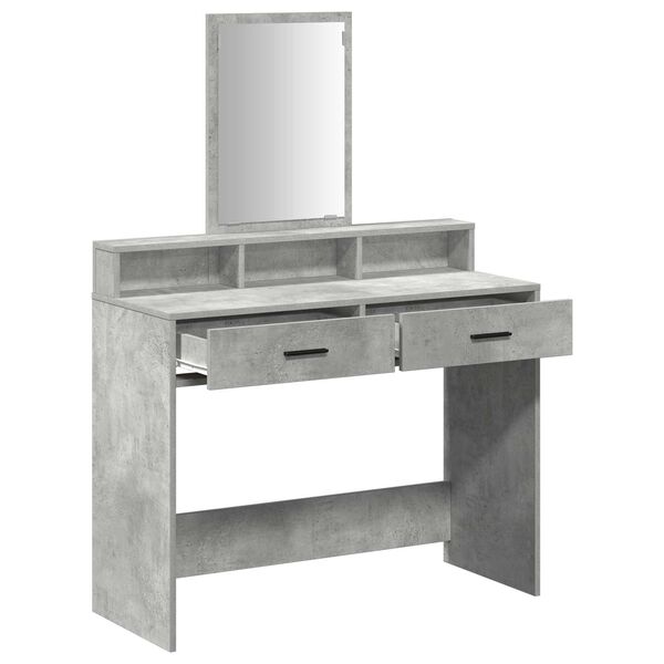 vidaXL Tavolo da Trucco con cassetto Grigio cemento 100 x 41 x 140 cm