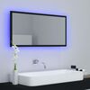 vidaXL Specchio da Bagno a LED Nero 90x8,5x37 cm in Acrilico