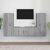 vidaXL Set Mobili Porta TV 3 pz Grigio Sonoma in Legno Multistrato