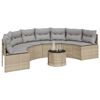 vidaXL Divano da Giardino con Cuscini Semicircolare Beige Polyrattan