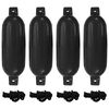 vidaXL Paraurti per Gommone 4 pz Neri &Oslash; 16x58 cm in PVC