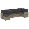 vidaXL Set Divani da Giardino 7 pz con Cuscini Grigio in Polyrattan
