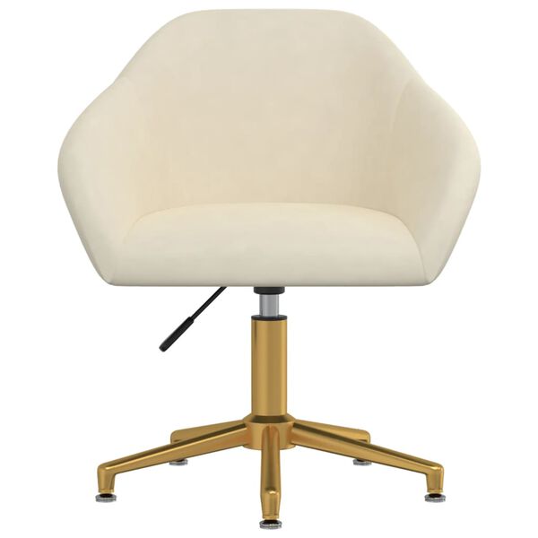 vidaXL Sedia da Pranzo Girevole Crema in Velluto
