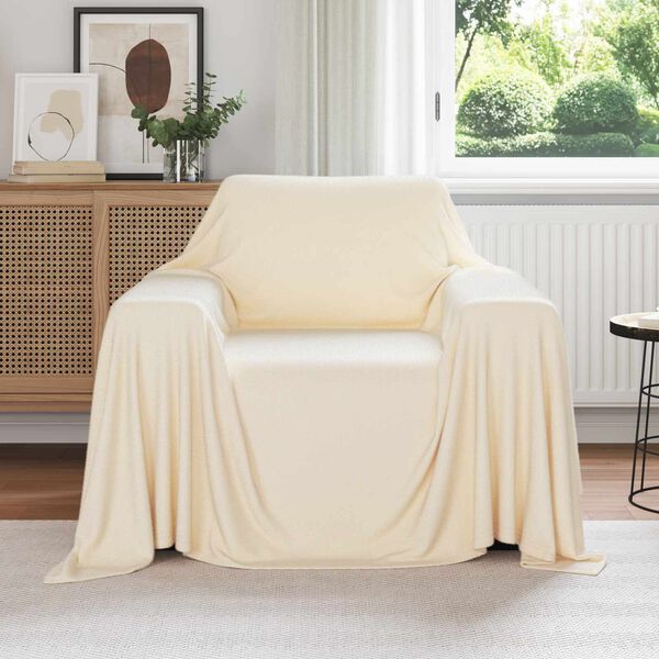 vidaXL Coperte da Pile 6 pcs Crema 210 x 140 cm Panno
