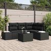 vidaXL Set Divano da Giardino con archiviazione Nero polyrattan
