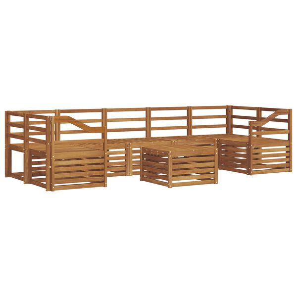 vidaXL Set divani 8 pcs Naturale Legno di Acacia Massello