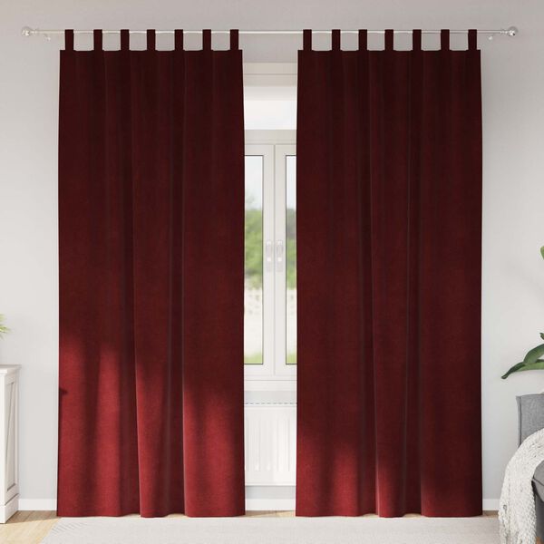 vidaXL Tende oscuranti 2 pcs Rosso Vino 140 x 225 cm Velluto