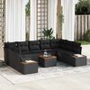 vidaXL Set Divano da Giardino con cuscino 5 pcs Nero Polyrattan
