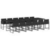 vidaXL Set da Pranzo da Giardino 13pz con Cuscini Nero in Polyrattan