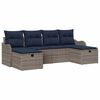 vidaXL Set di divani 6 pz 6-Numero di posti Grigio e Blu Navy