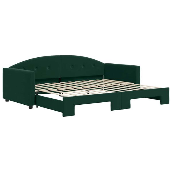 vidaXL Divano Letto con Letto Estraibile Verde Scuro 90x200cm Velluto