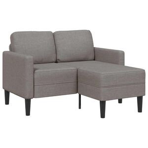 vidaXL Divano 2 Posti con Chaise a L Tortora 125 cm in Tessuto