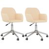 vidaXL Sedie da Pranzo Girevoli 2 pz Crema in Tessuto