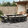 vidaXL Set da Pranzo da Giardino 13pz con Cuscini Nero in Polyrattan
