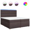 vidaXL Giroletto a Molle con Materasso Marrone Scuro 200x200cm Tessuto