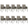 vidaXL Set Mobili Giardino 11 pz con Cuscini Polyrattan Nero e Grigio