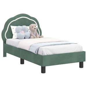 vidaXL Struttura letto per bambini con testata Verde Mare 70 x 140 cm