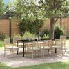 vidaXL Set da Pranzo per Giardino 9 pcs Beige polyrattan
