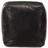 vidaXL Pouf Nero 40x40x40 cm in Vera Pelle di Capra