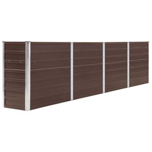 vidaXL Letto di Coltura Rialzato 320x40x77 cm Acciaio Zincato Marrone