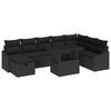 vidaXL Set Divano da Giardino 9 pcs Nero polyrattan