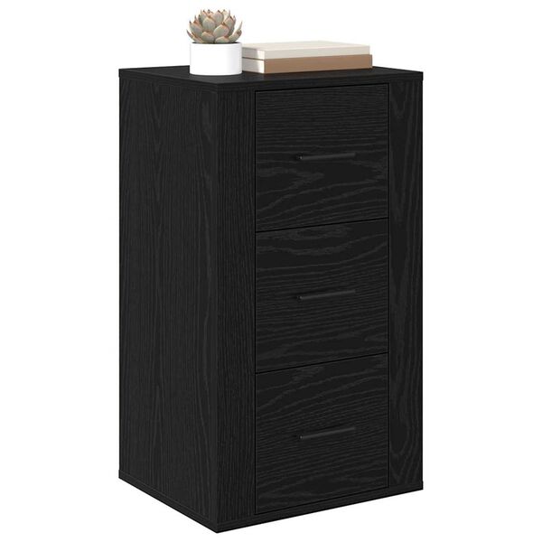 vidaXL Credenza Rovere Nero 40 x 33 x 70 cm Legno multistrato